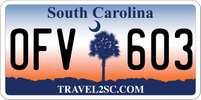 SC license plate OFV603