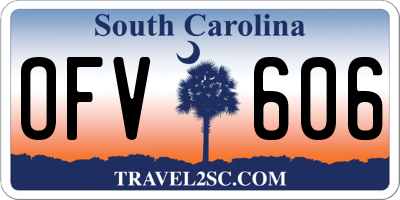 SC license plate OFV606