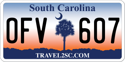 SC license plate OFV607