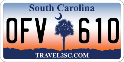 SC license plate OFV610