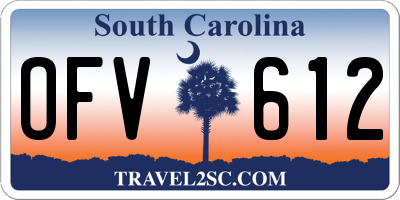 SC license plate OFV612