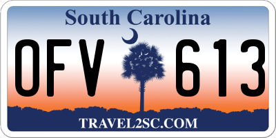 SC license plate OFV613