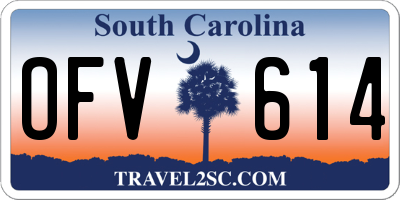 SC license plate OFV614