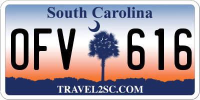 SC license plate OFV616