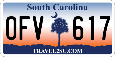 SC license plate OFV617