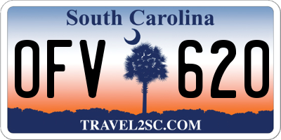 SC license plate OFV620