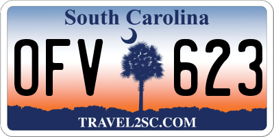 SC license plate OFV623
