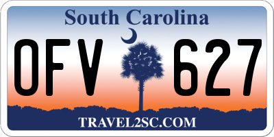 SC license plate OFV627