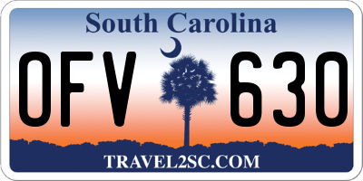 SC license plate OFV630