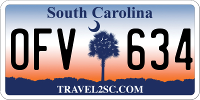 SC license plate OFV634