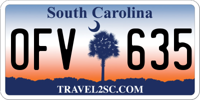 SC license plate OFV635