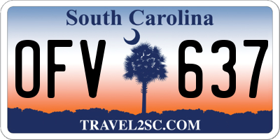 SC license plate OFV637