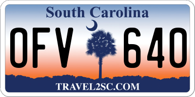 SC license plate OFV640