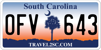 SC license plate OFV643