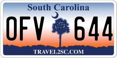 SC license plate OFV644