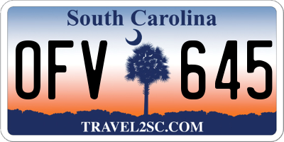 SC license plate OFV645