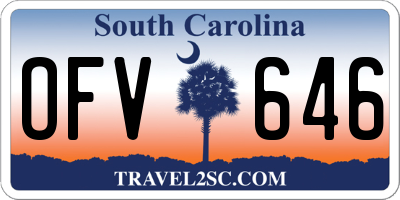 SC license plate OFV646