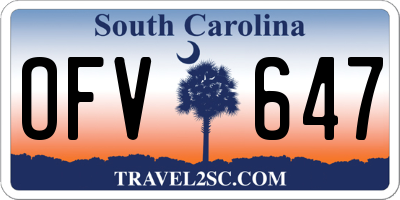 SC license plate OFV647