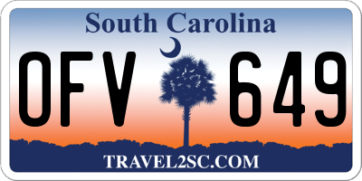 SC license plate OFV649