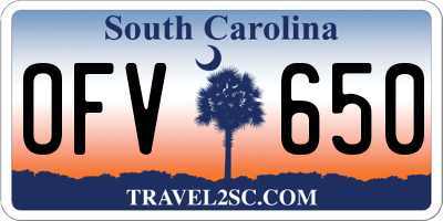 SC license plate OFV650
