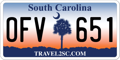 SC license plate OFV651