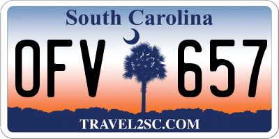 SC license plate OFV657