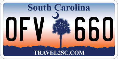 SC license plate OFV660