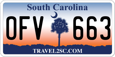 SC license plate OFV663