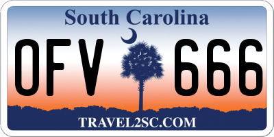 SC license plate OFV666