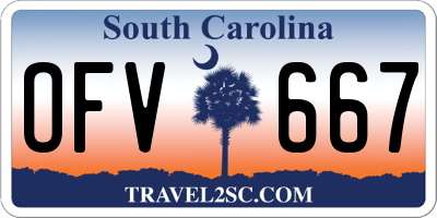 SC license plate OFV667