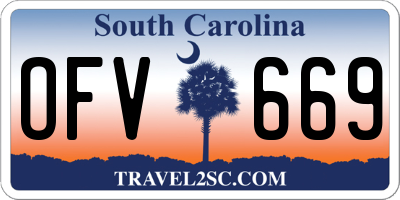 SC license plate OFV669