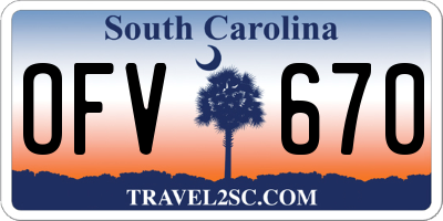 SC license plate OFV670