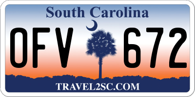 SC license plate OFV672