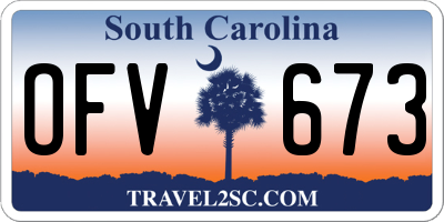 SC license plate OFV673