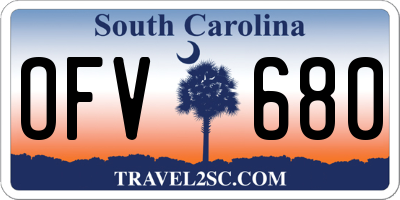 SC license plate OFV680
