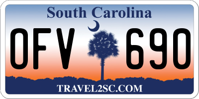 SC license plate OFV690