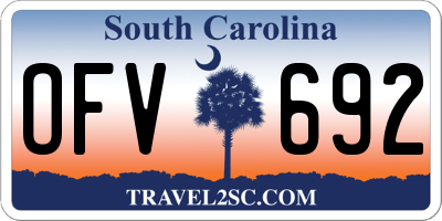 SC license plate OFV692