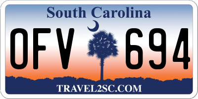 SC license plate OFV694