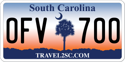 SC license plate OFV700