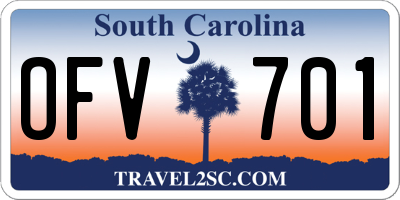 SC license plate OFV701