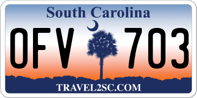 SC license plate OFV703