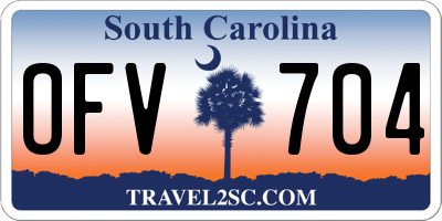 SC license plate OFV704