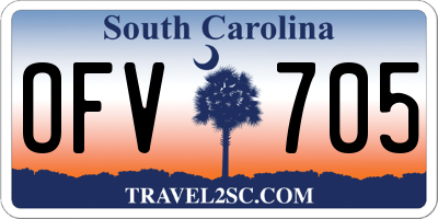 SC license plate OFV705