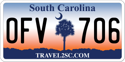 SC license plate OFV706