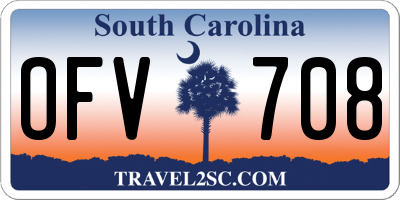 SC license plate OFV708