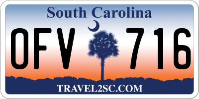 SC license plate OFV716