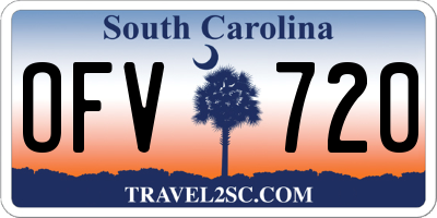 SC license plate OFV720