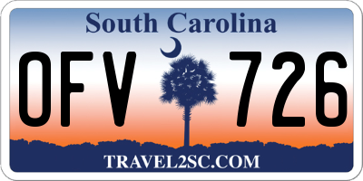SC license plate OFV726