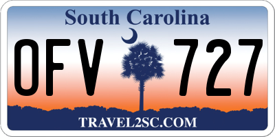 SC license plate OFV727