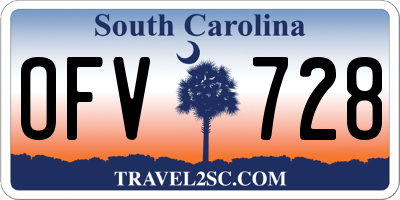 SC license plate OFV728